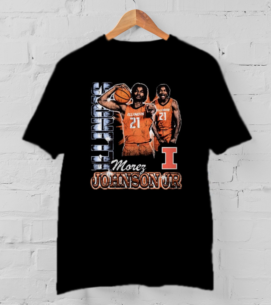 Illinois Fighting Illini Morez Johnson Jr Basketball Retro 90s T-Shirt