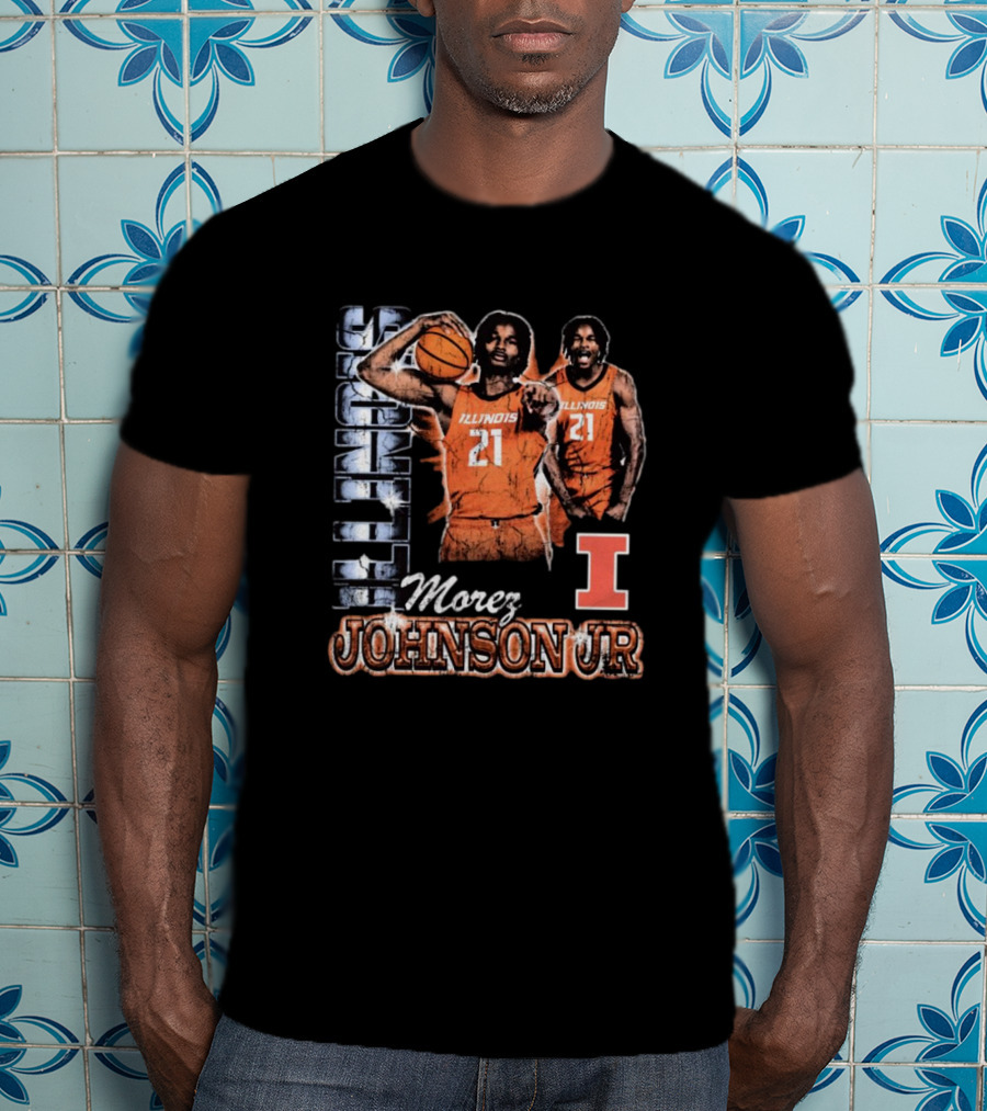 Illinois Fighting Illini Morez Johnson Jr Basketball Retro 90s T-Shirt