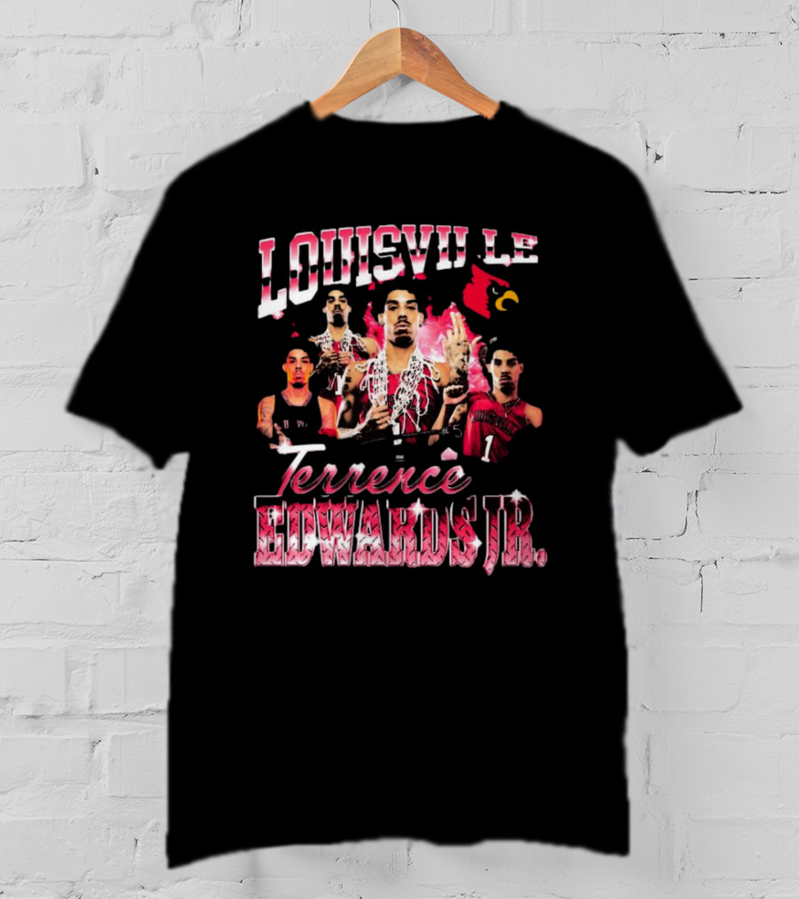 Louisville Cardinals Terrence Edwards Jr. 90s Style Basketball Champion T-Shirt