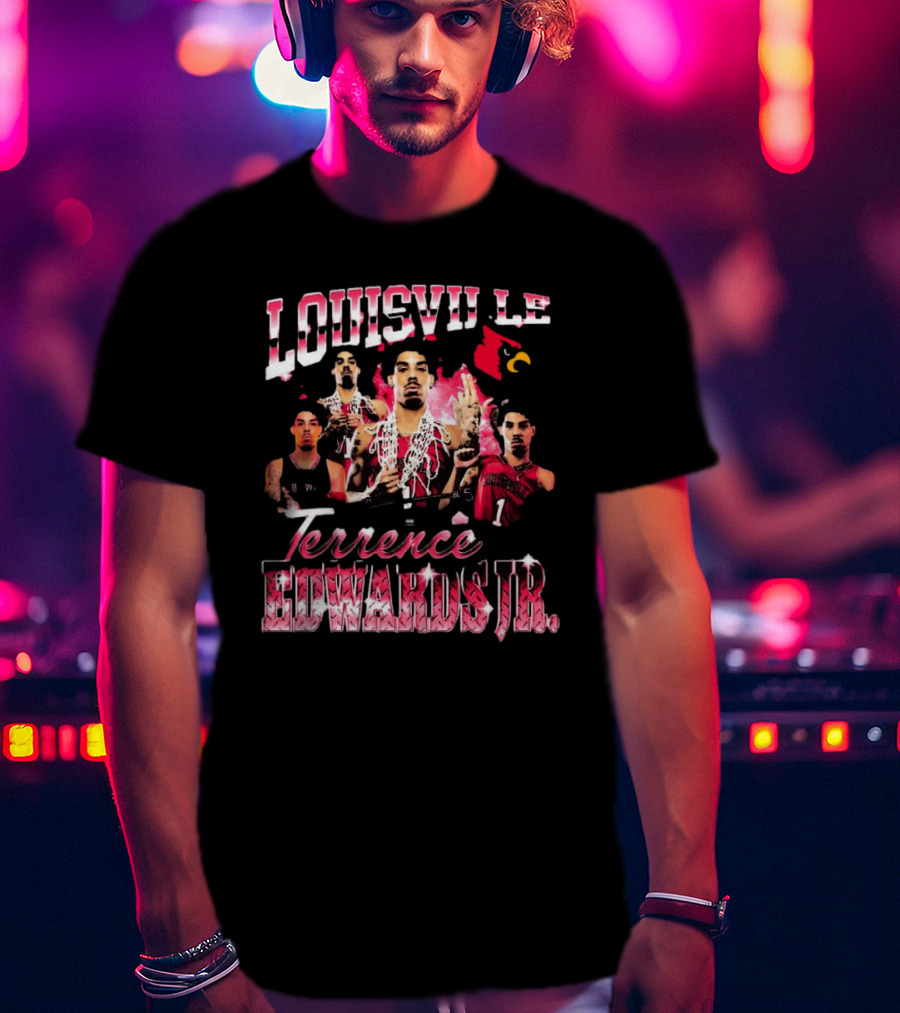 Louisville Cardinals Terrence Edwards Jr. 90s Style Basketball Champion T-Shirt