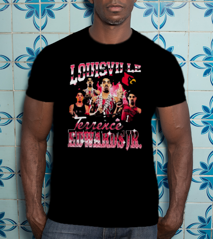 Louisville Cardinals Terrence Edwards Jr. 90s Style Basketball Champion T-Shirt