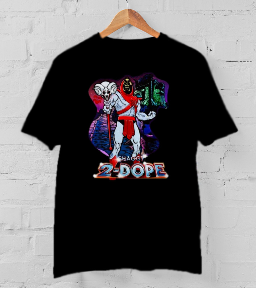 Shaggy 2 Dope Skeletor Mashup With Vintage Castle Background T-Shirt