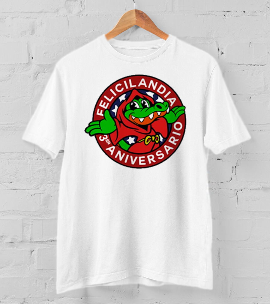 Alvaro Diaz Felicilandia 3rd Aniversario Crocodile In Red Cape T-Shirt