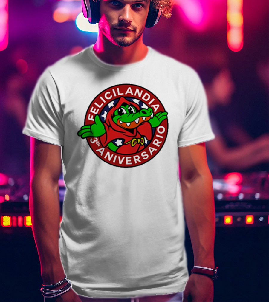 Alvaro Diaz Felicilandia 3rd Aniversario Crocodile In Red Cape T-Shirt
