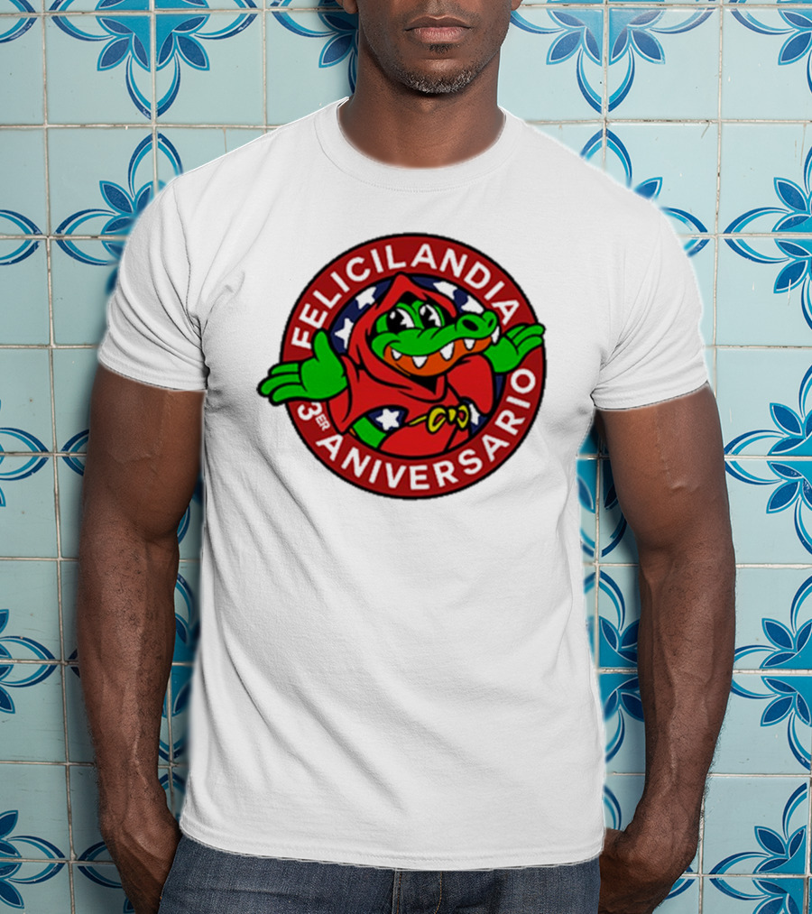 Alvaro Diaz Felicilandia 3rd Aniversario Crocodile In Red Cape T-Shirt