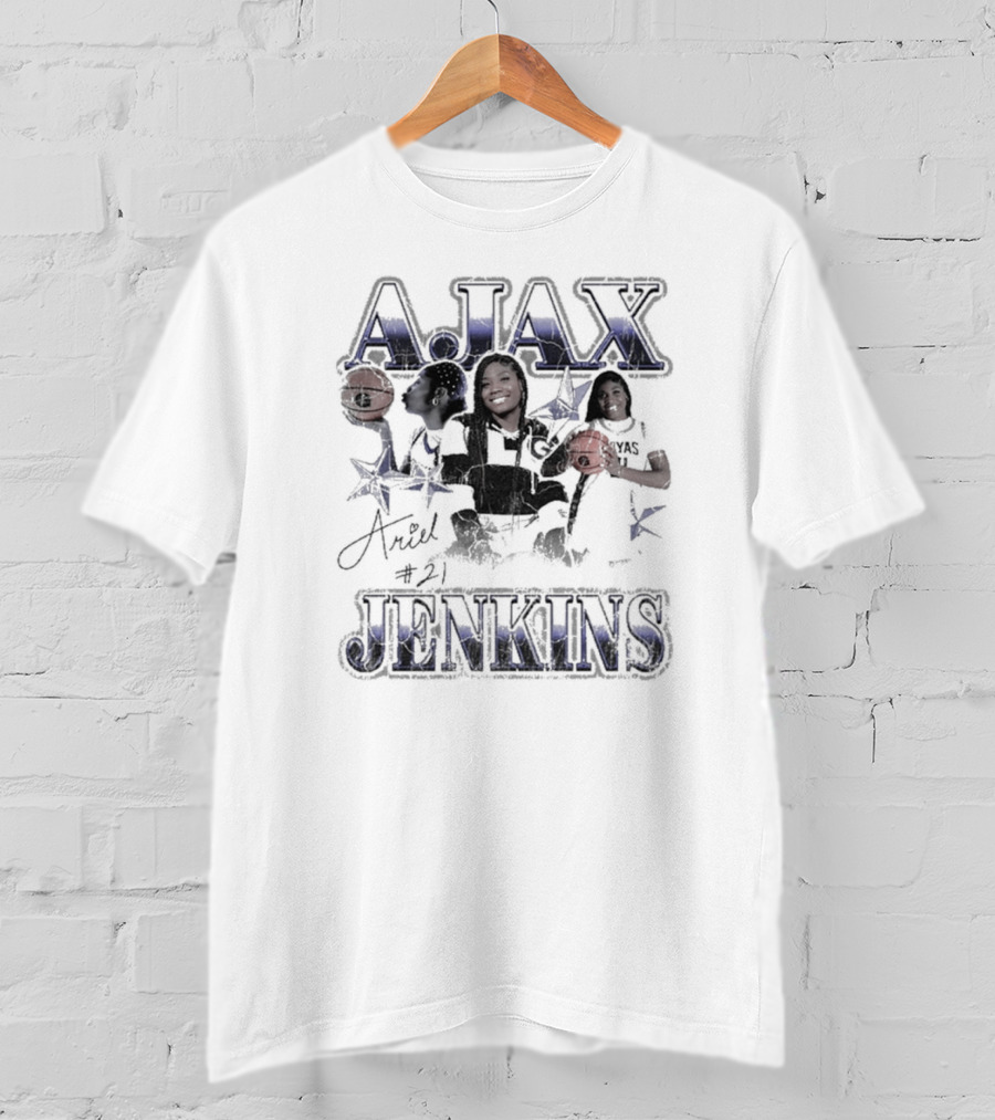 Ariel Jenkins A.Jax Georgetown Hoyas 90s Retro Basketball #21 Signature T-Shirt