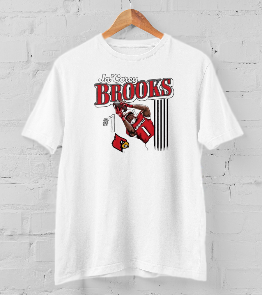 Ja’Corey Brooks Louisville Cardinals #1 Illustrated T-Shirt