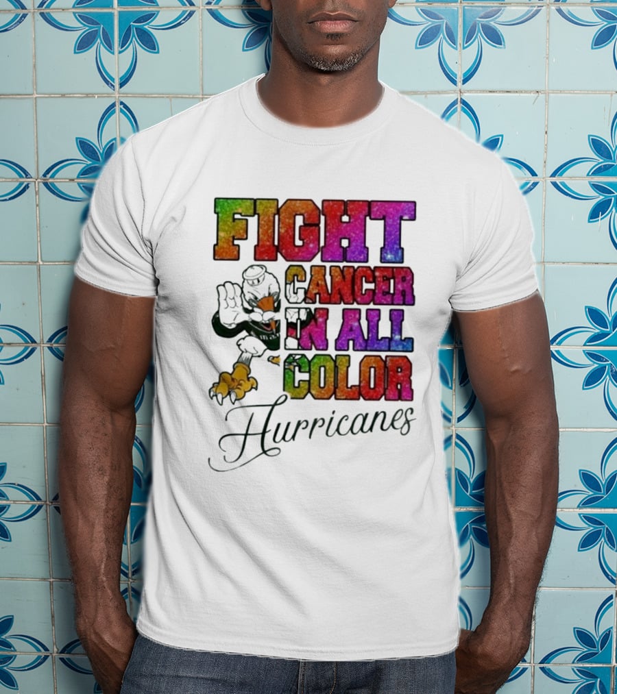 Miami Hurricanes Fight Cancer In All Color T-Shirt