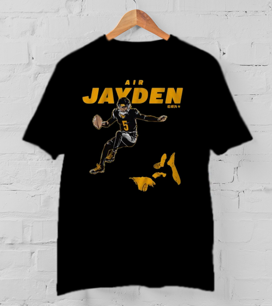 Air Jayden NFL Football Number 5 Jumping Action T-Shirt