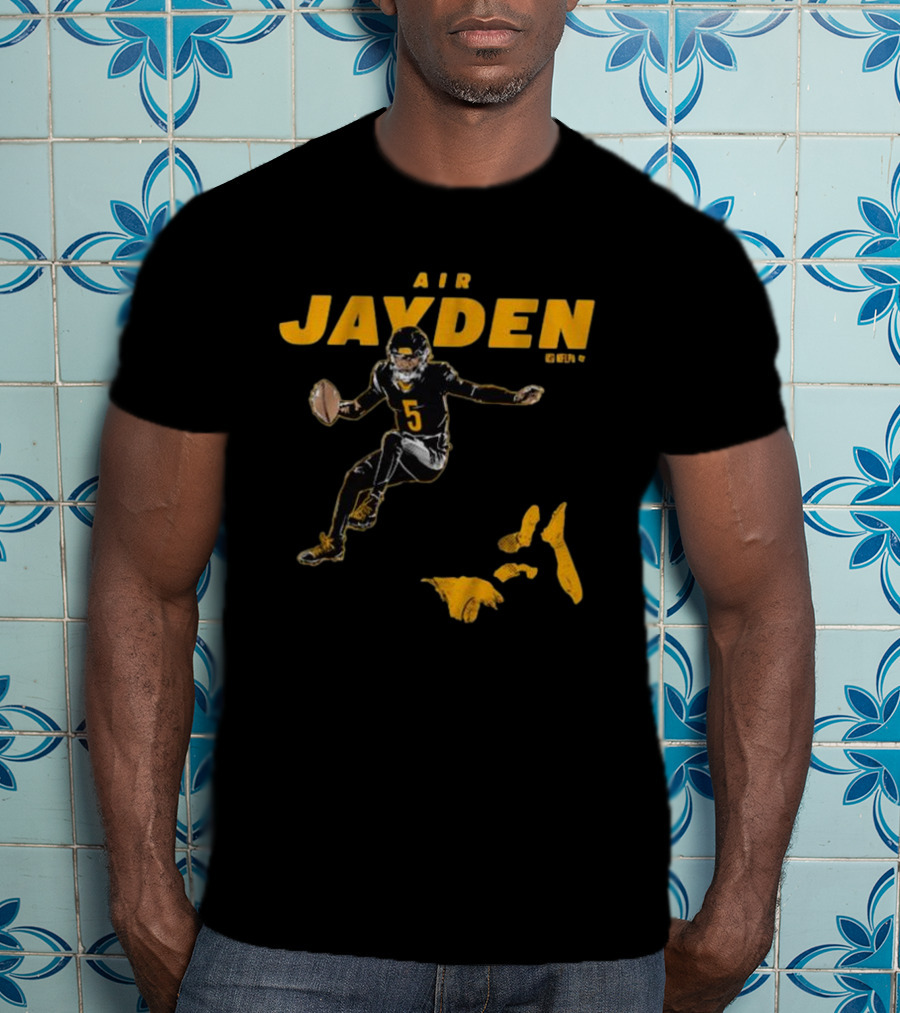 Air Jayden NFL Football Number 5 Jumping Action T-Shirt