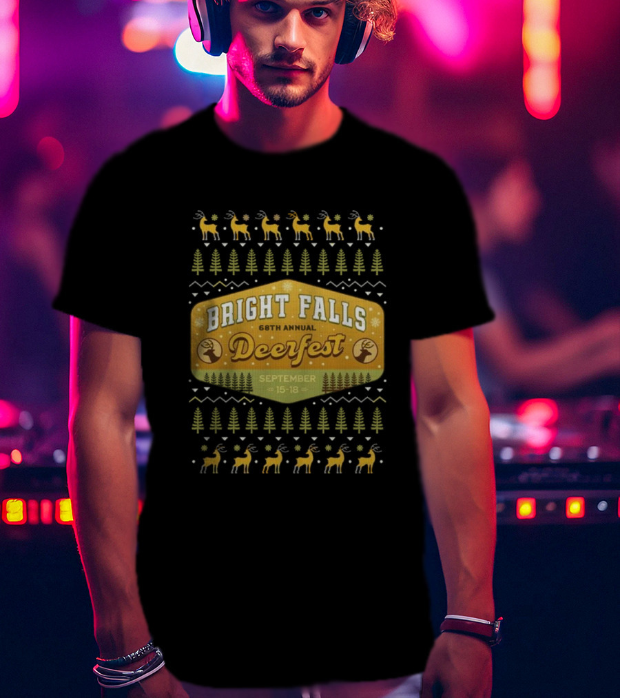 Bright Falls 68th Annual Deerfest September 15-18 Ugly Christmas T-Shirt