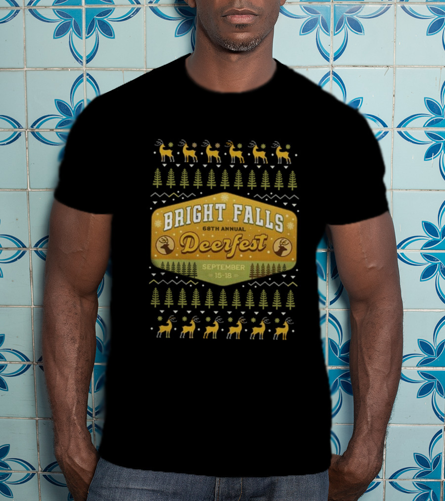 Bright Falls 68th Annual Deerfest September 15-18 Ugly Christmas T-Shirt
