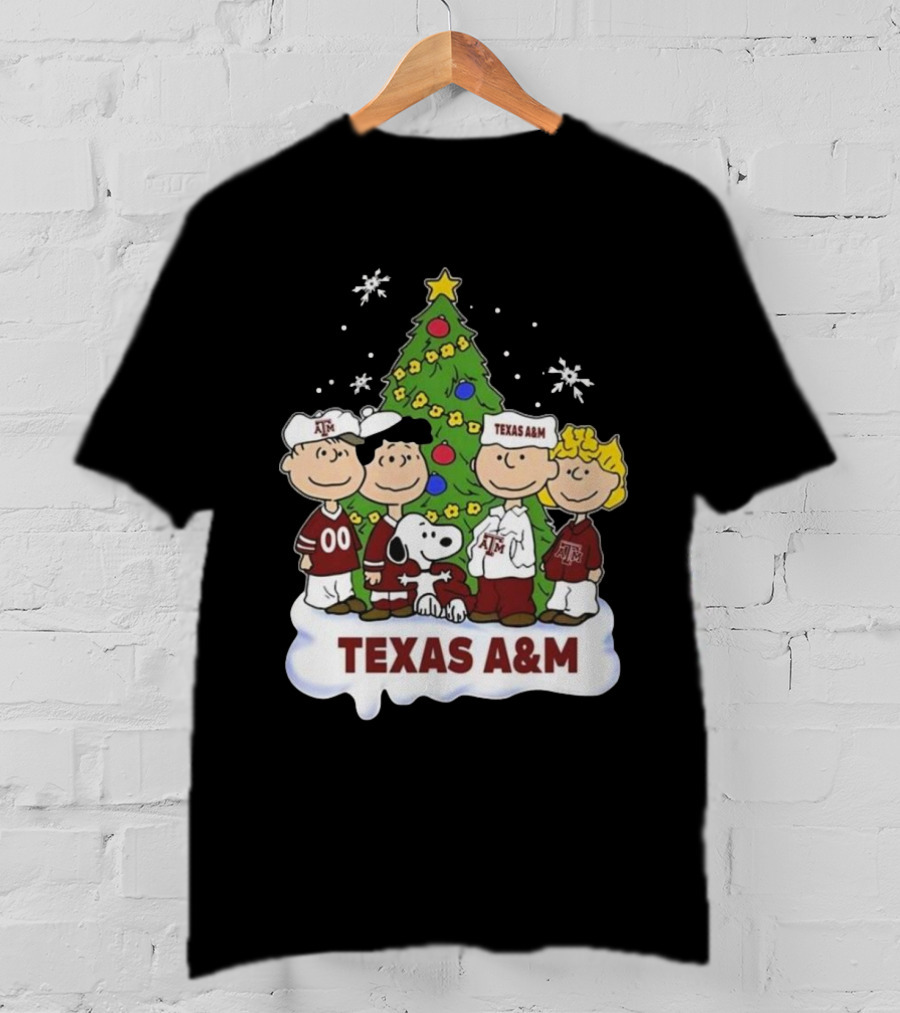 Texas A&M Peanuts Characters Christmas T-Shirt