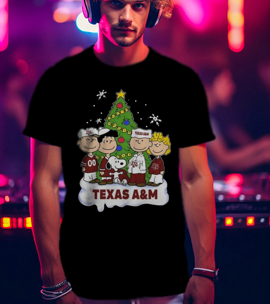 Texas A&M Peanuts Characters Christmas T-Shirt