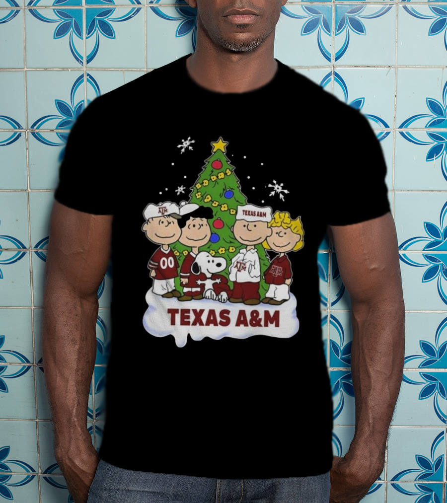 Texas A&M Peanuts Characters Christmas T-Shirt