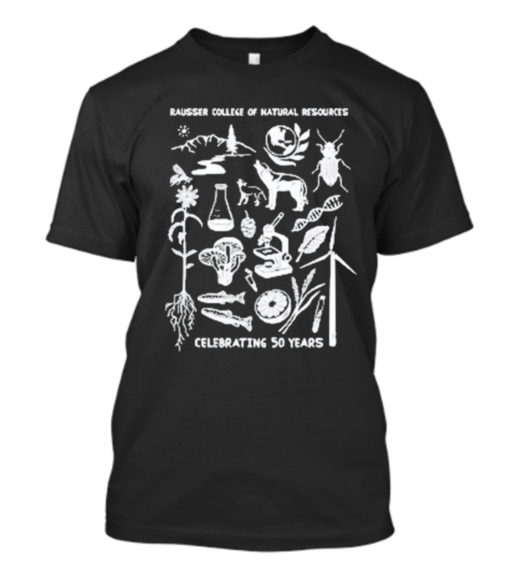 Rausser College Of Natural Resources Celebrating 50 Years Nature Science Wildlife Conservation T-Shirt