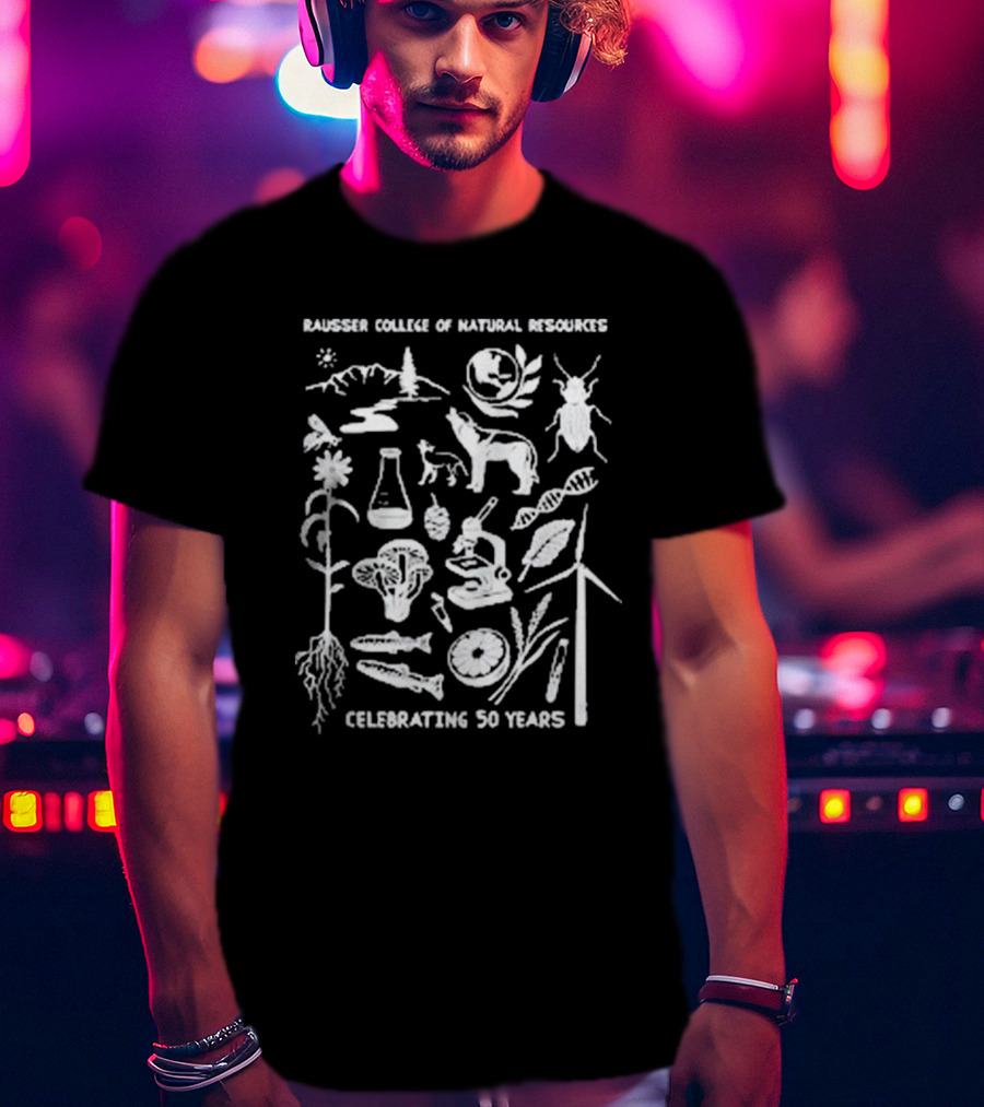 Rausser College Of Natural Resources Celebrating 50 Years Nature Science Wildlife Conservation T-Shirt