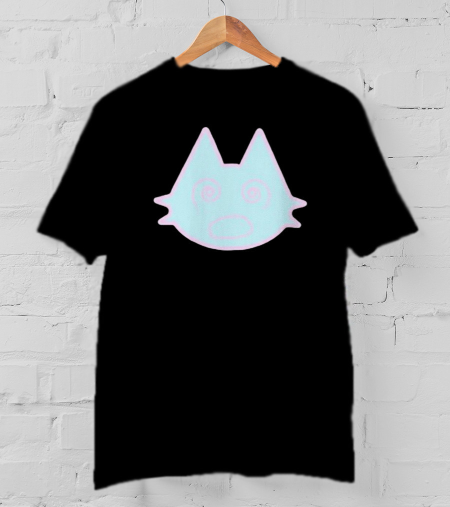 Sinjin Drowning Dizzy Cat Pastel Swirl Face T-Shirt