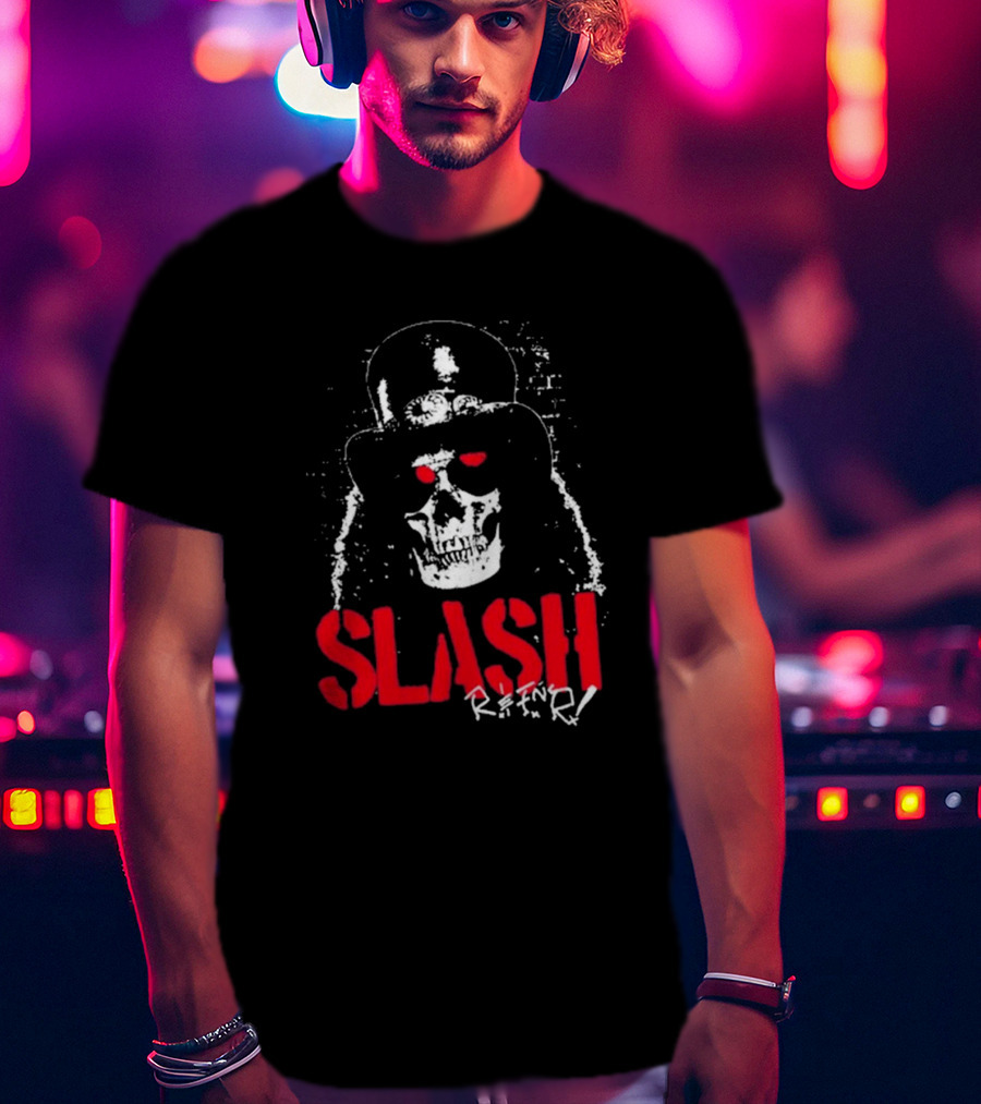 Slash Reaper Skull Top Hat Grunge T-Shirt