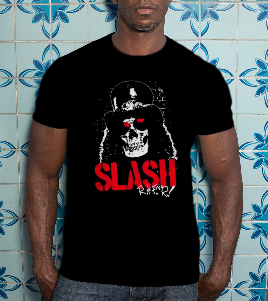 Slash Reaper Skull Top Hat Grunge T-Shirt