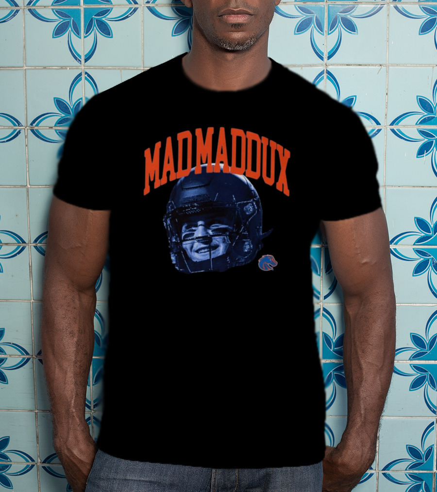 Maddux Madsen Boise State Broncos MadMaddux Football Helmet Royal Blue T-Shirt