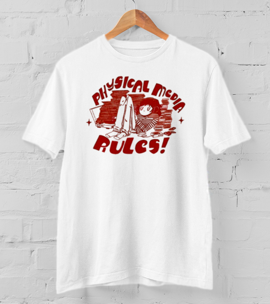Physical Media Rules Laptop Stacks By Art By Lid T-Shirt