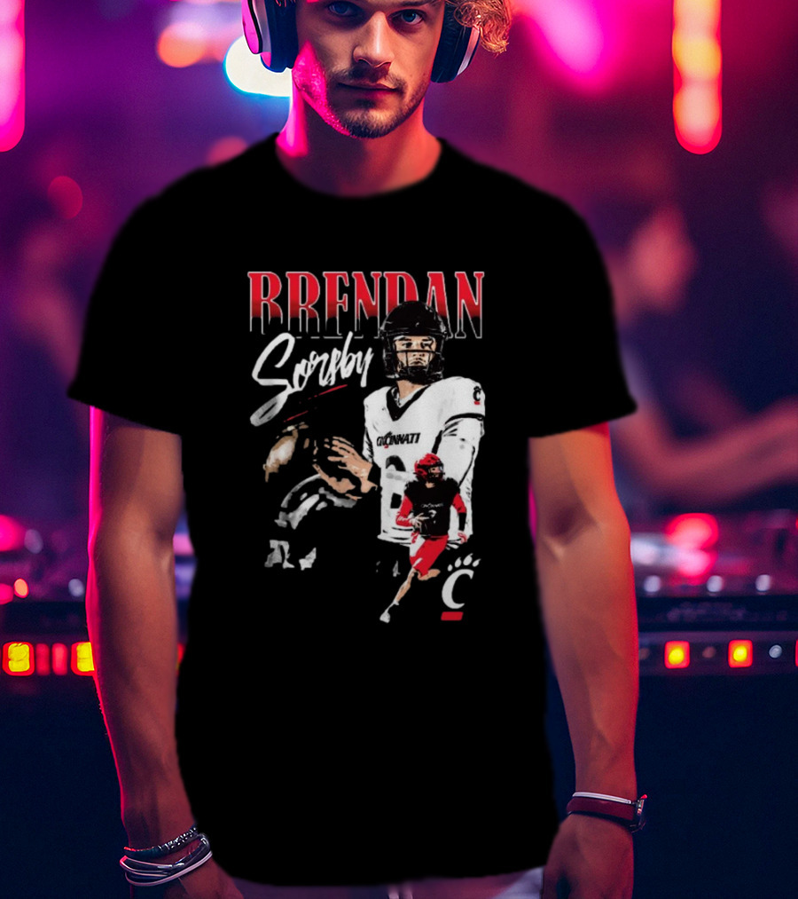 Brendan Sorsby Cincinnati Bearcats NCAA Football Player T-Shirt