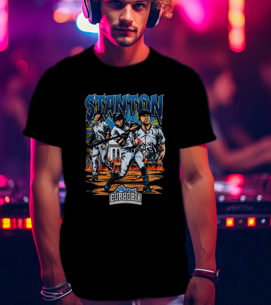 Giancarlo Stanton New York Yankees Planet Euphoria Stadium Firestorm T-Shirt