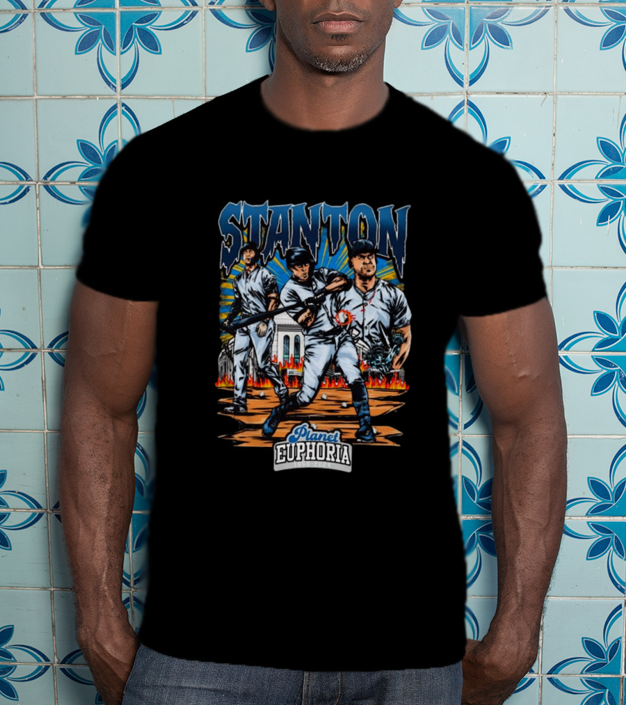 Giancarlo Stanton New York Yankees Planet Euphoria Stadium Firestorm T-Shirt
