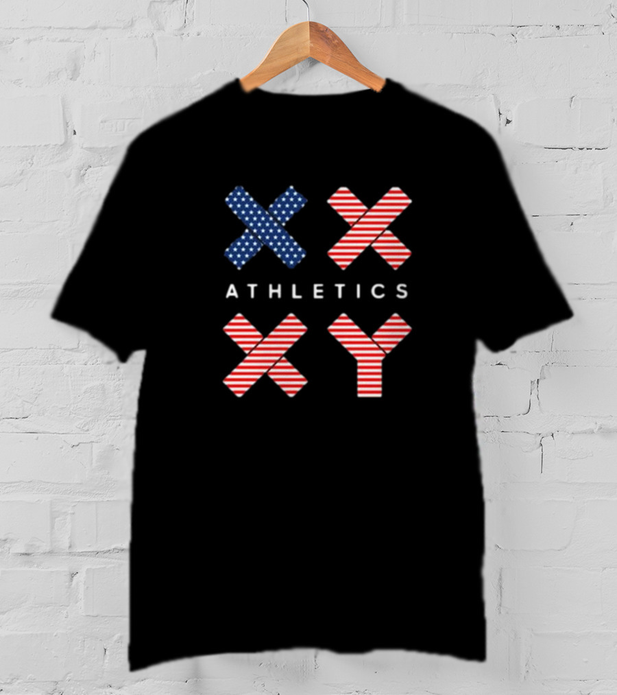 Jennifer Sey XX-Xy Athletics Stars And Stripes USA Flag T-Shirt