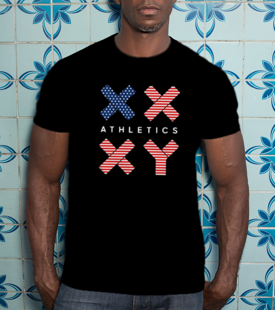 Jennifer Sey XX-Xy Athletics Stars And Stripes USA Flag T-Shirt
