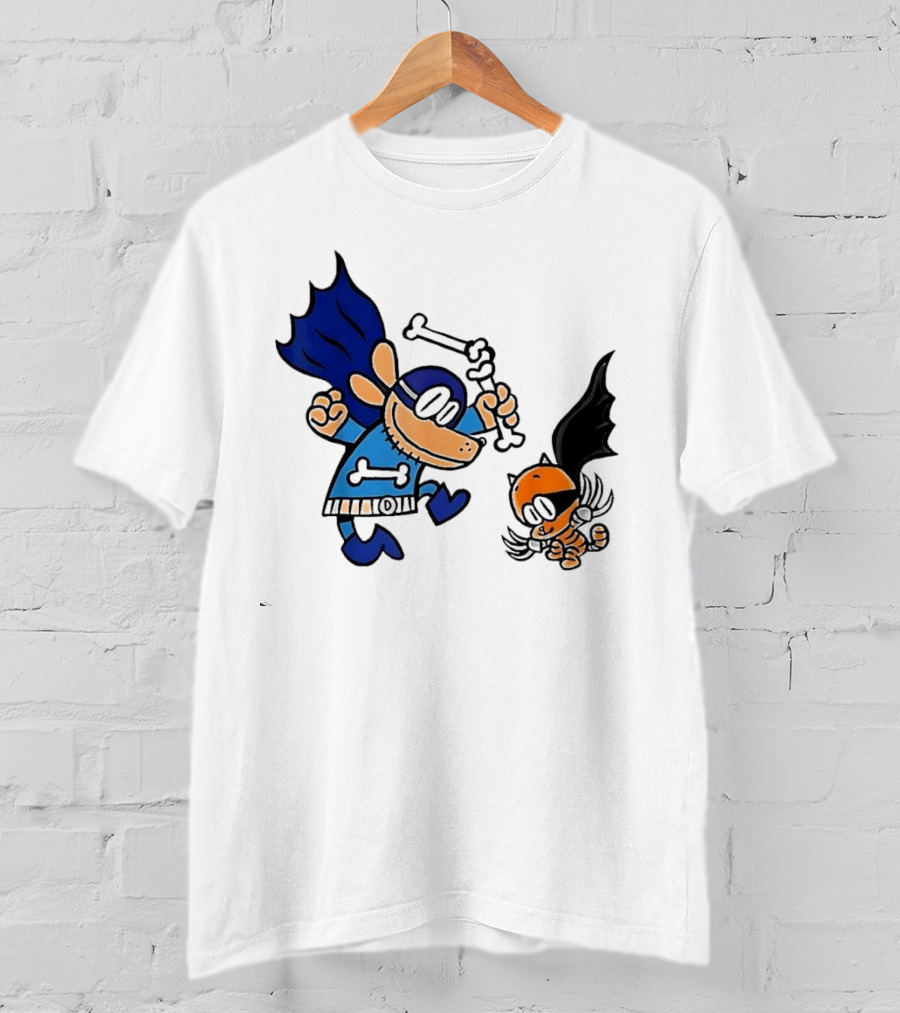 Dog And Cat Essentials Superhero Duo Dog Man And Cat Kid T-Shirt