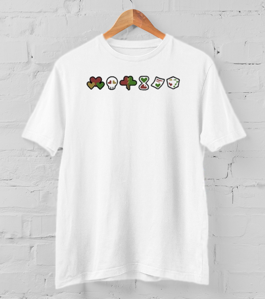 Grian Life Series New Heart Symbols Skull Tree Hourglass Paper Dice T-Shirt