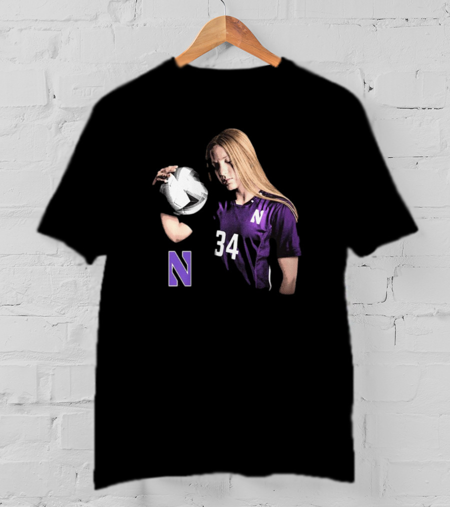 Ava Goodwin Northwestern Soccer Number 34 Spotlight T-Shirt