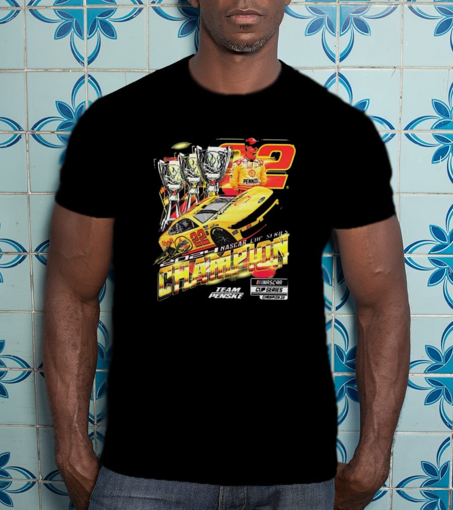 Joey Logano 22 NASCAR Cup Series Champion 3X Team Penske Champion Car Racing Winner T-Shirt