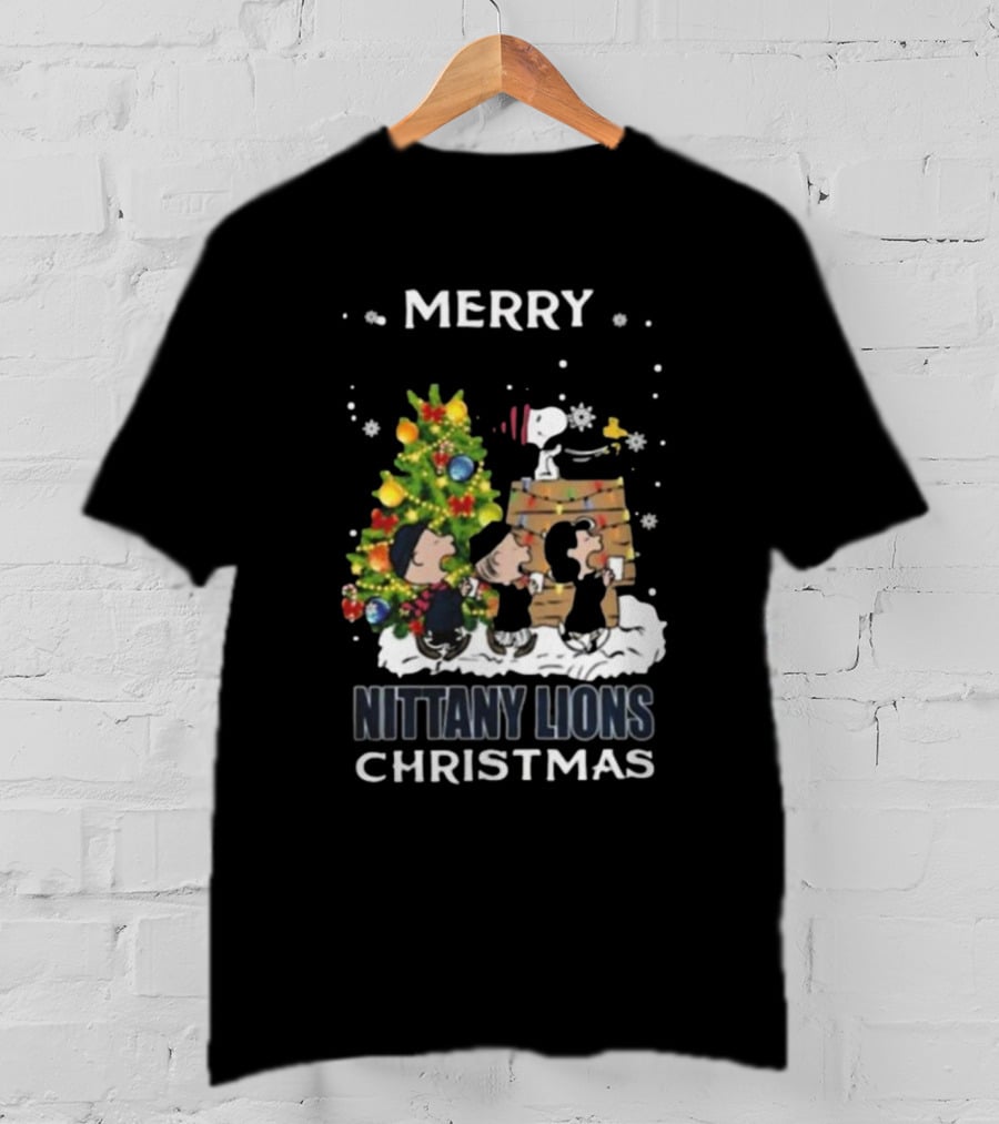 Merry Nittany Lions Christmas Snoopy And Friends T-Shirt