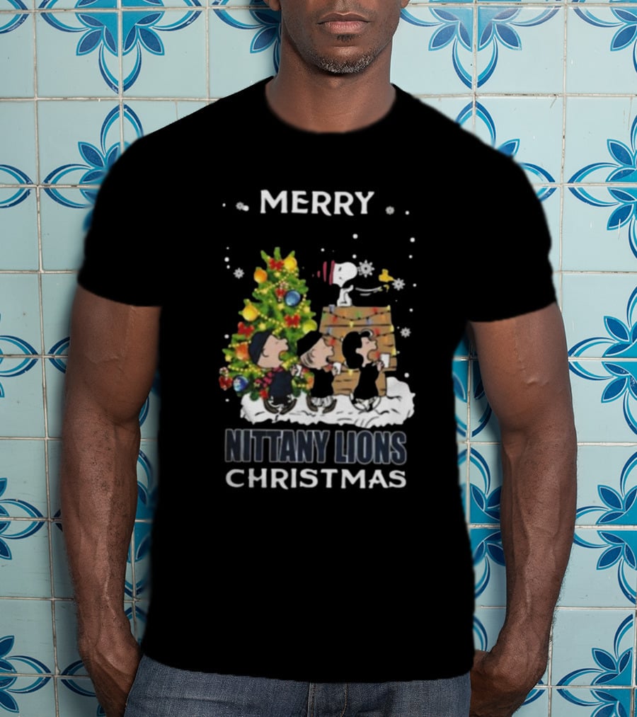Merry Nittany Lions Christmas Snoopy And Friends T-Shirt