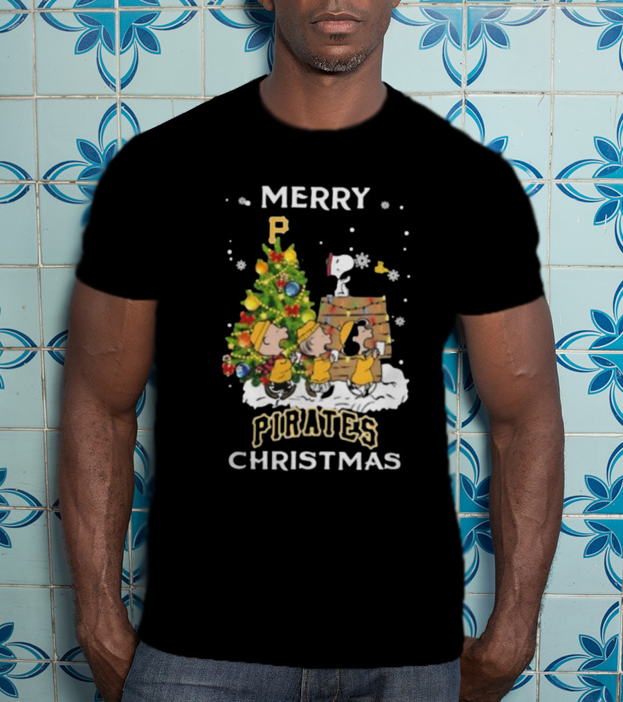 Pittsburgh Pirates X Snoopy Merry Pirates Christmas T-Shirt