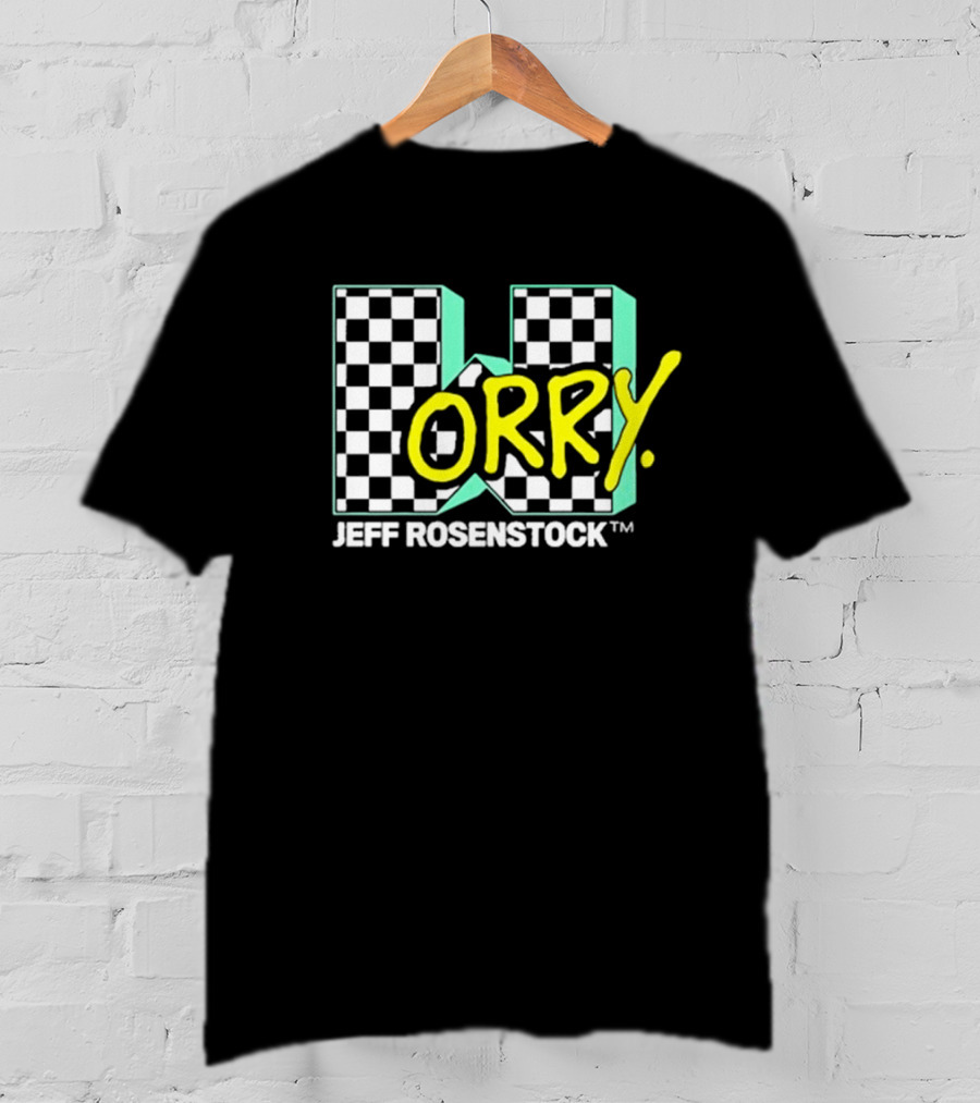 Jeff Rosenstock Worry Checkerboard Design Worry T-Shirt