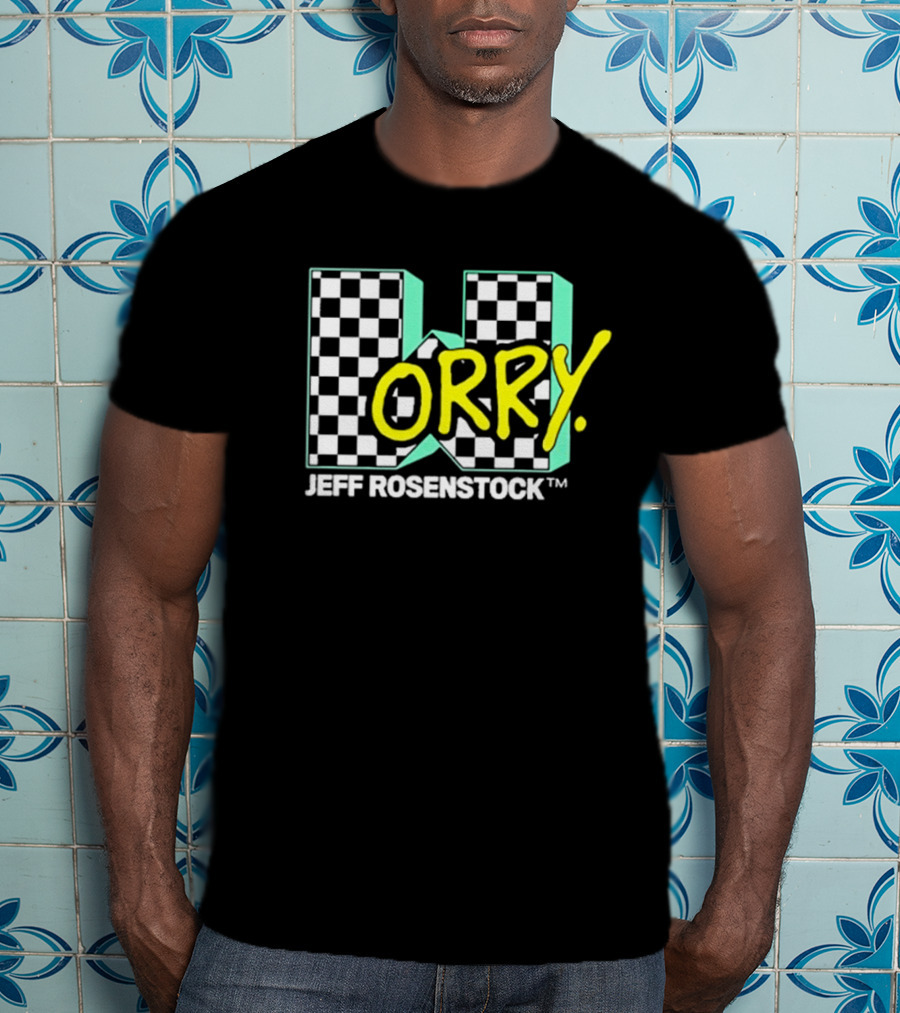 Jeff Rosenstock Worry Checkerboard Design Worry T-Shirt