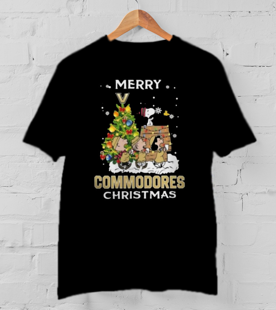 Vanderbilt Commodores Snoopy And Friends Merry Christmas T-Shirt