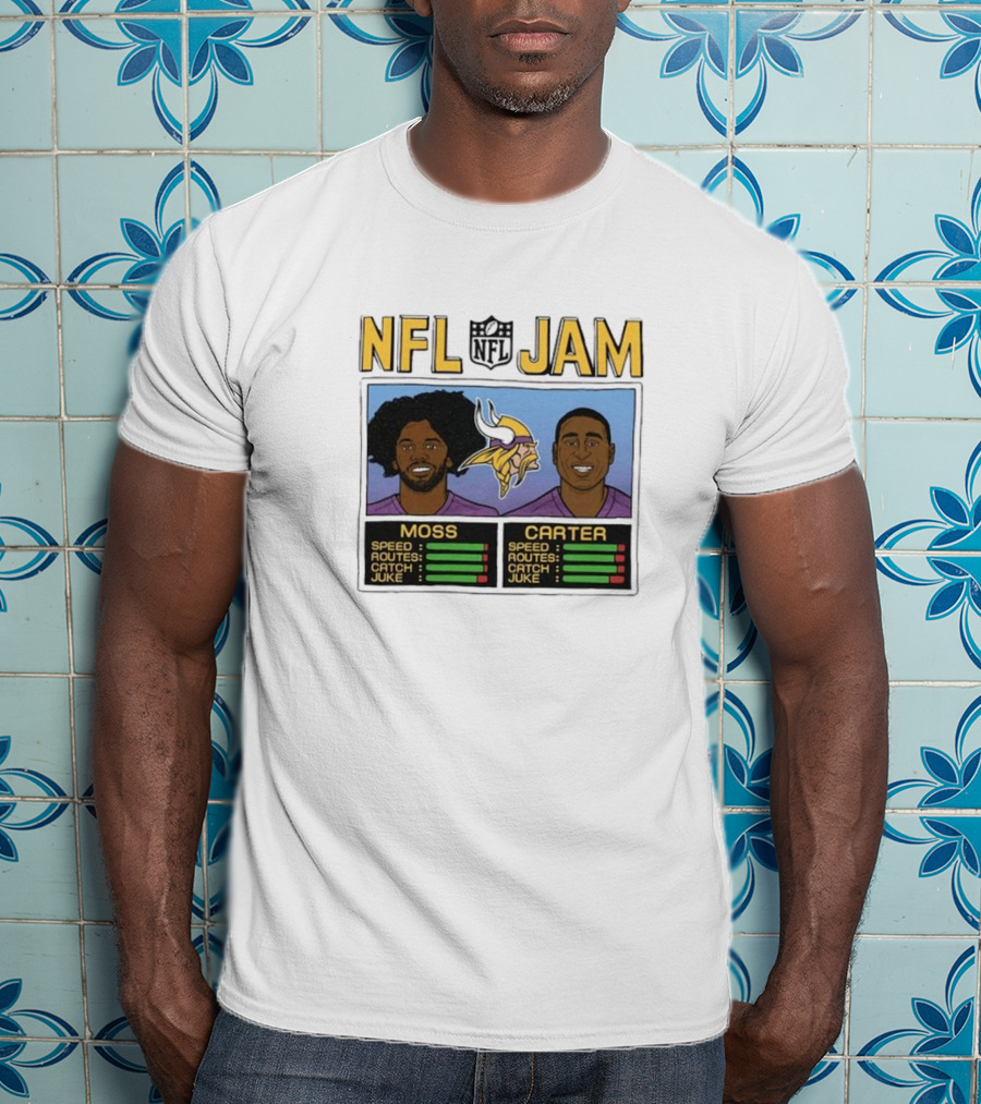 NFL Jam Randy Moss Cris Carter Minnesota Vikings Legend Duo T-Shirt