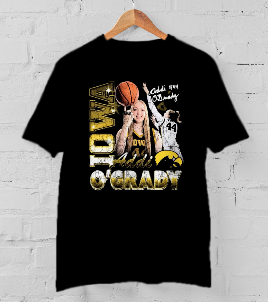 Addi O’Grady Iowa Hawkeyes 44 Basketball Signature 90s T-Shirt