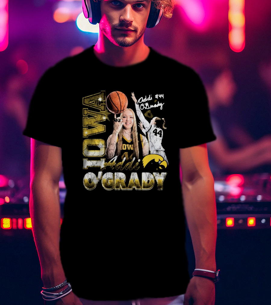 Addi O’Grady Iowa Hawkeyes 44 Basketball Signature 90s T-Shirt