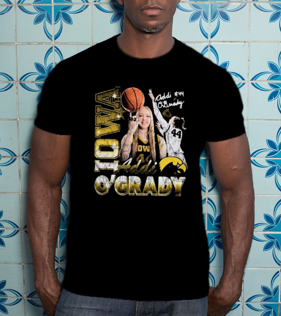 Addi O’Grady Iowa Hawkeyes 44 Basketball Signature 90s T-Shirt