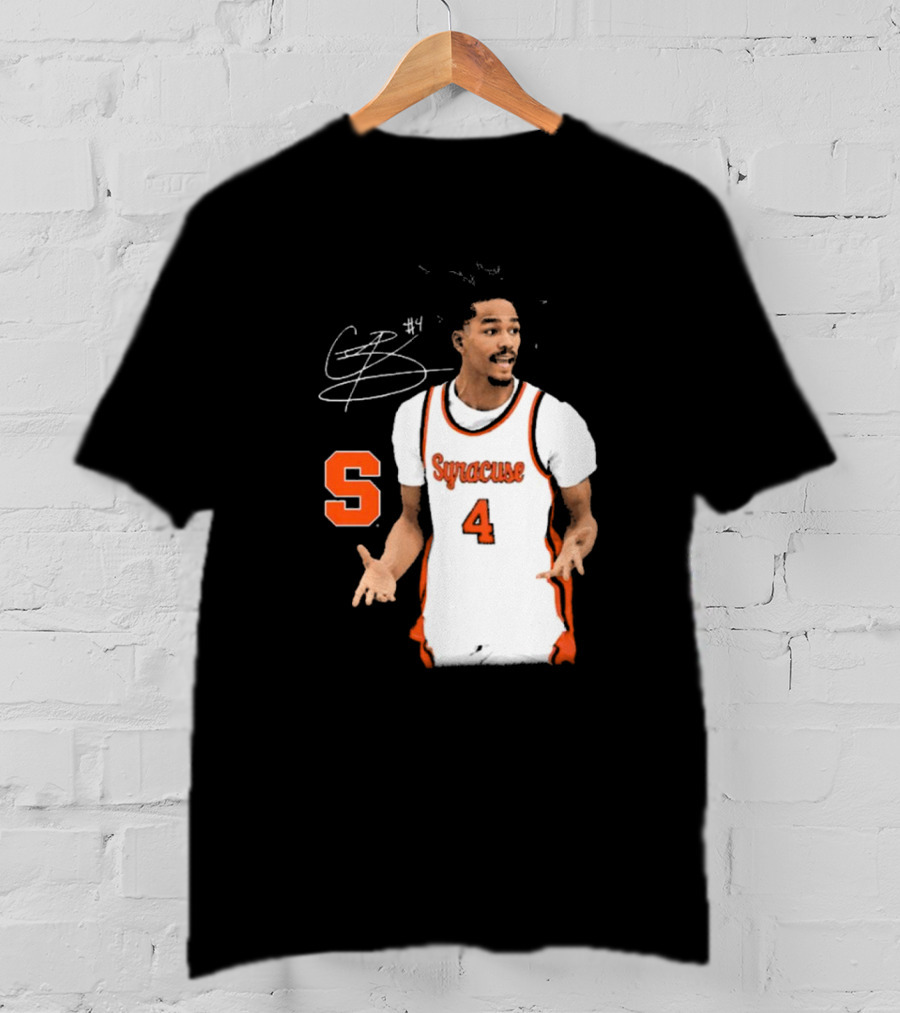 Chris Bell #4 Syracuse Orange Basketball Signature T-Shirt