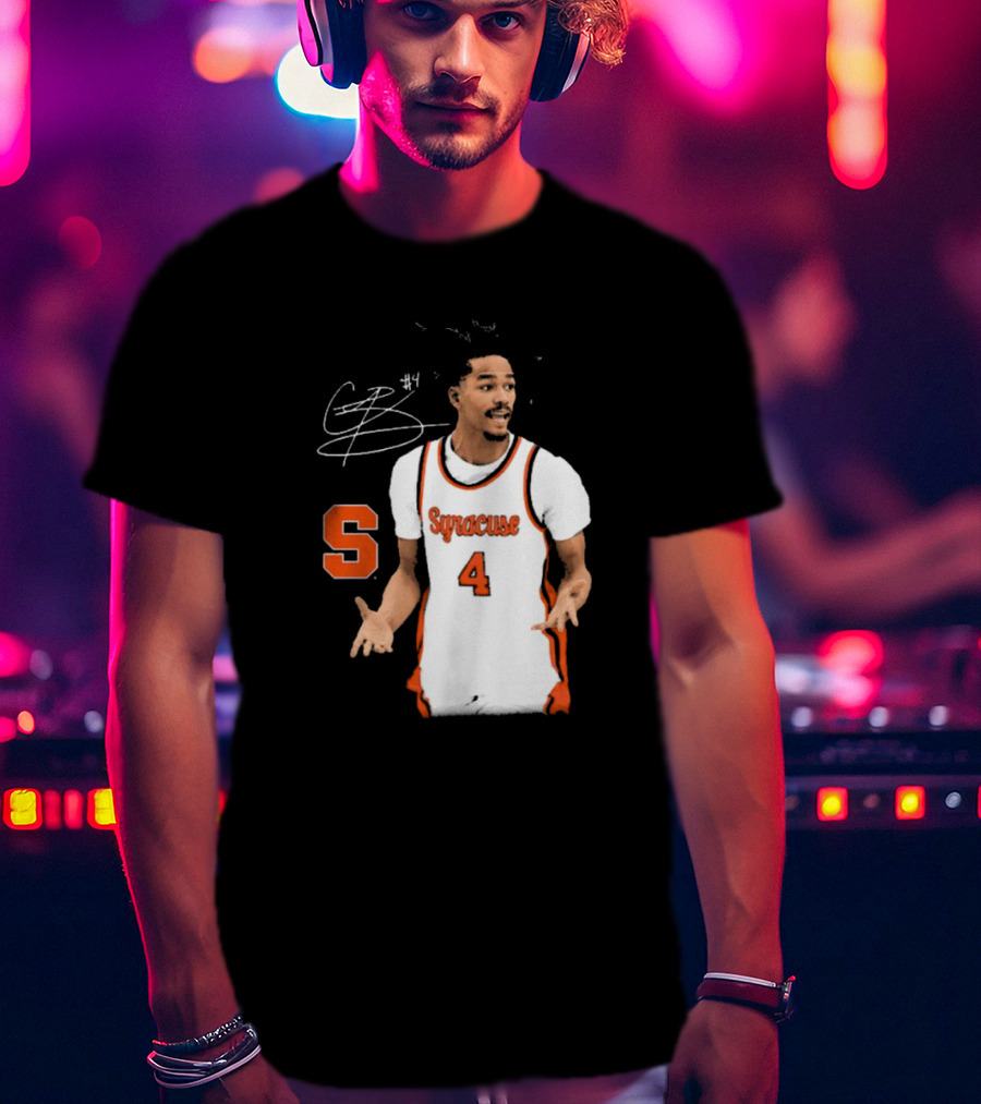 Chris Bell #4 Syracuse Orange Basketball Signature T-Shirt