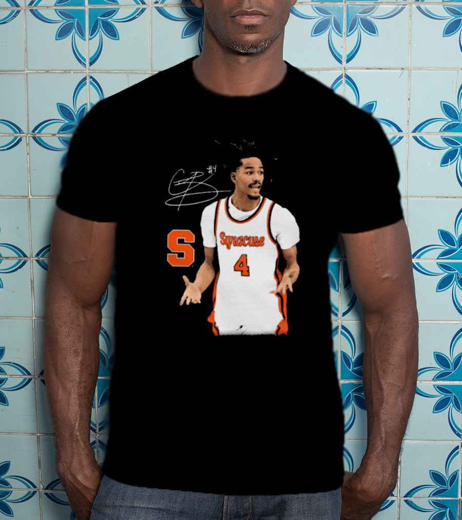 Chris Bell #4 Syracuse Orange Basketball Signature T-Shirt