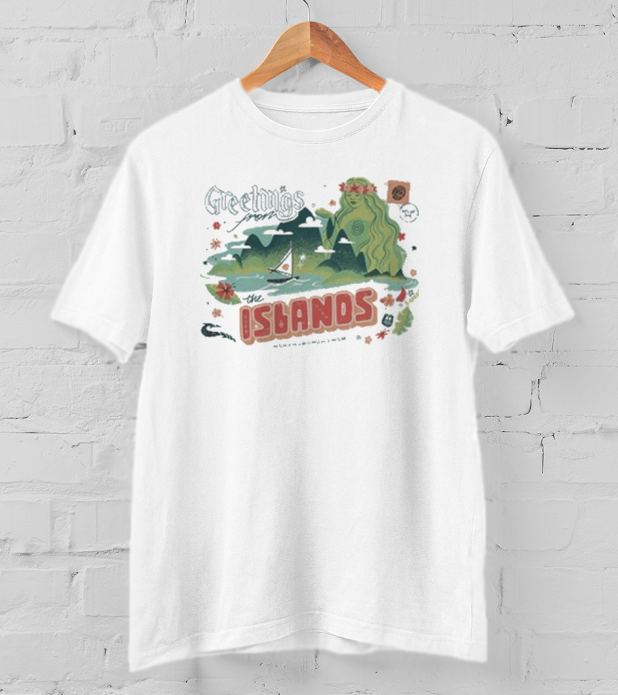 Greetings From The Islands The Lost Bros New Sailing Boat Hula Dancer T-Shirt