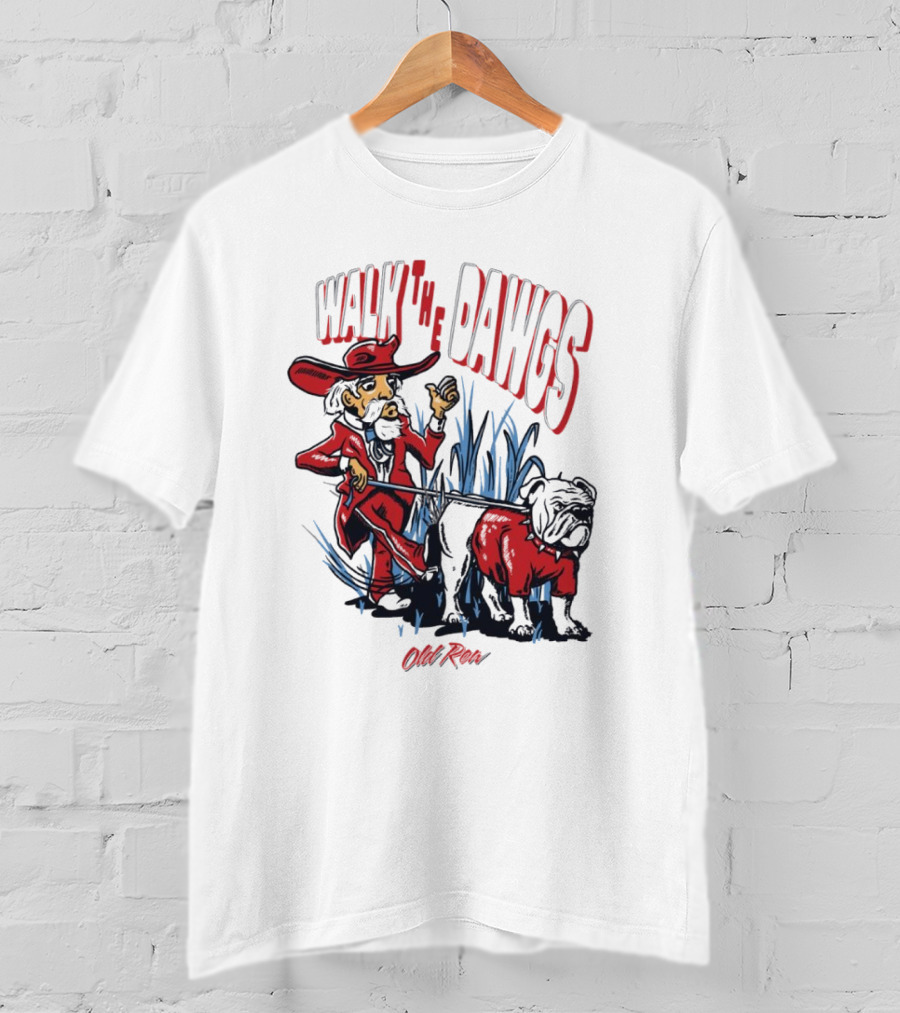 Walk The Dawgs Old Row Georgia Bulldogs Vs. Ole Miss Rebels T-Shirt
